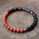 Ebony Wood Red Jasper Moss Agate Peace Bracelet Ebony Wood Red Jasper Moss Agate Peace Bracelet