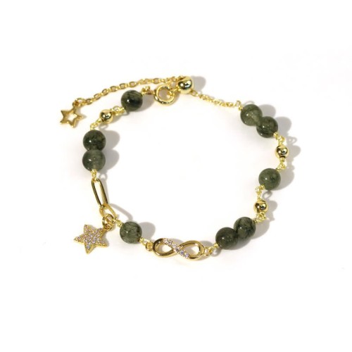 14K Gold Green Rutilated Quartz Eternal Love Bracelet 14K Gold Green Rutilated Quartz Eternal Love Bracelet