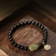 Black Obsidian Hetian Jade Gourd Strength Bracelet Black Obsidian Hetian Jade Gourd Strength Bracelet