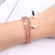 Strawberry Quartz Money Bag Charm Bracelet