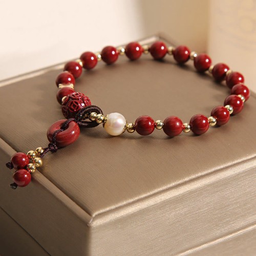 Cinnabar Peace Buckle Copper Coin Blessing Bracelet Cinnabar Peace Buckle Copper Coin Blessing Bracelet