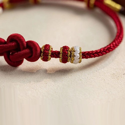 Handmade True Love Knot Peach Blossom Bracelet Handmade True Love Knot Peach Blossom Bracelet