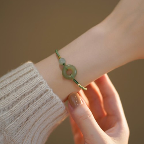 Lotus Jade Luck Happiness Bracelet