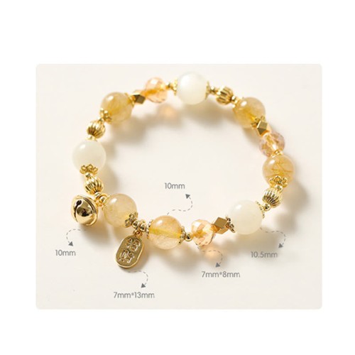 14K Gold Plated Golden Rutilated Quartz Wealth Charm Bracelet 14K Gold Plated Golden Rutilated Quartz Wealth Charm Bracelet