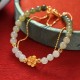 Hetian Jade Peach Blossom Luck Chain Bracelet