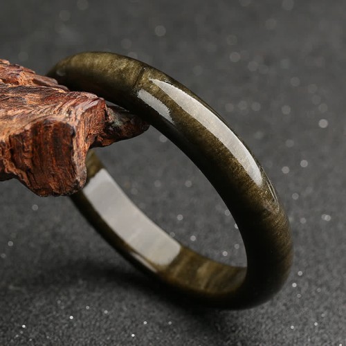 Gold & Silver Sheen Obsidian Protection Bangle Gold & Silver Sheen Obsidian Protection Bangle