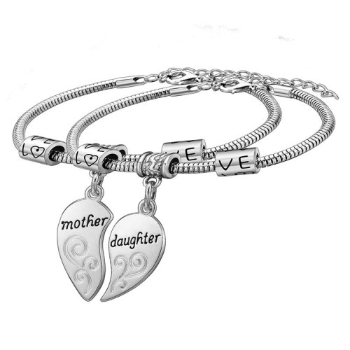 Mother Daughter 2pcs Heart Bracelets Mother Daughter 2pcs Heart Bracelets