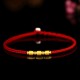 999 Gold Lucky Bead Eight-Thread Peace Knot Bracelet