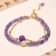 14K Gold Plated Amethyst Crystal Healing Chain Bracelet 14K Gold Plated Amethyst Crystal Healing Chain Bracelet
