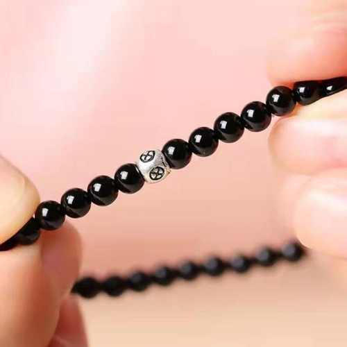 Black Obsidian Smoky Quartz Strength Bracelet