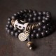 Ebony Wood Dzi Bead Protection Bracelet Ebony Wood Dzi Bead Protection Bracelet
