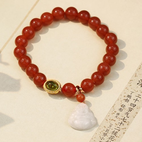 Natural Red Agate Buddha Success Bracelet Natural Red Agate Buddha Success Bracelet