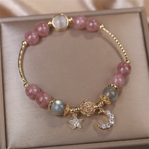Strawberry Quartz Moonstone Love Bracelet