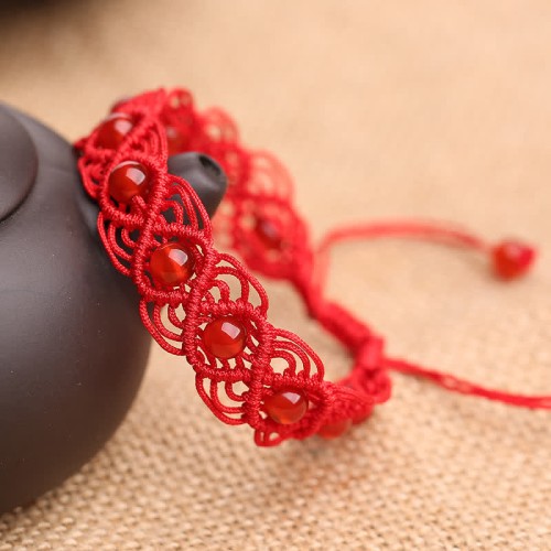Red Agate Confidence Red String Bracelet Red Agate Confidence Red String Bracelet