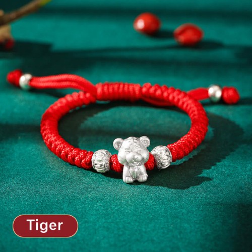 999 Sterling Silver Chinese Zodiac Kids Bracelet