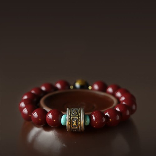 925 Silver Buddha Cinnabar Om Mani Padme Hum Bracelet 925 Silver Buddha Cinnabar Om Mani Padme Hum Bracelet
