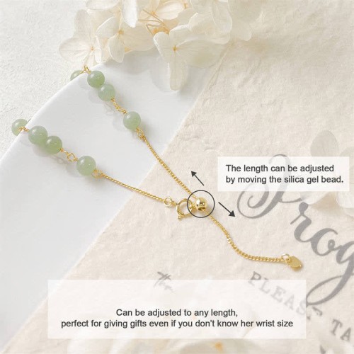 Hetian Jade 14K Gold Luck Beaded Bracelet
