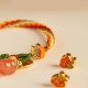 Persimmon Red Agate Strength Reincarnation Knot Bracelet
