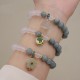 White Agate Jade Lotus Peace Buckle Protection Bracelet White Agate Jade Lotus Peace Buckle Protection Bracelet