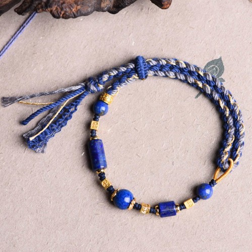 Handmade Lazurite Bead Positive Rope Bracelet Handmade Lazurite Bead Positive Rope Bracelet