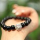 Sterling Silver Onyx Protection Bracelet