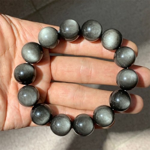 Silver Sheen Obsidian Protection Bracelet Silver Sheen Obsidian Protection Bracelet