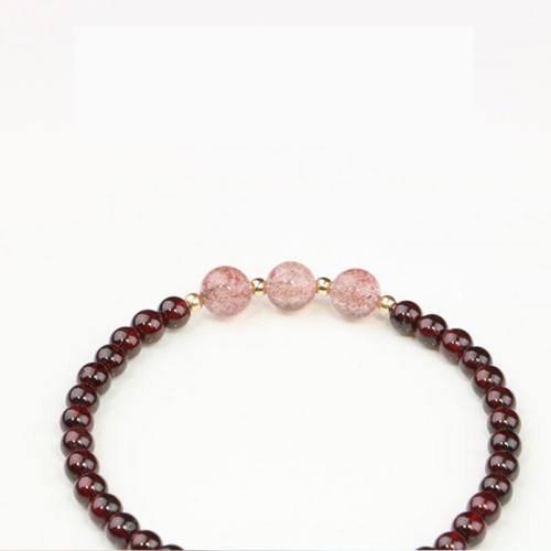 Garnet Strawberry Quartz Calm Bracelet Garnet Strawberry Quartz Calm Bracelet