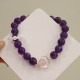 925 Silver Amethyst Aquamarine Cat's Eye Healing Bracelet