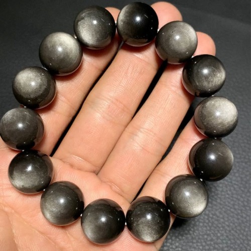 Silver Sheen Obsidian Protection Bracelet Silver Sheen Obsidian Protection Bracelet