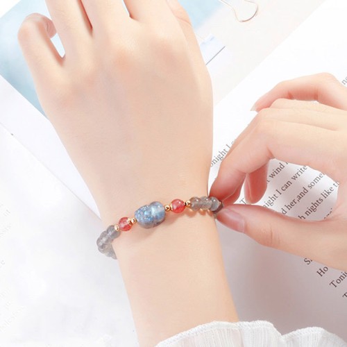 Moonstone Strawberry Quartz PiXiu Healing Bracelet Moonstone Strawberry Quartz PiXiu Healing Bracelet