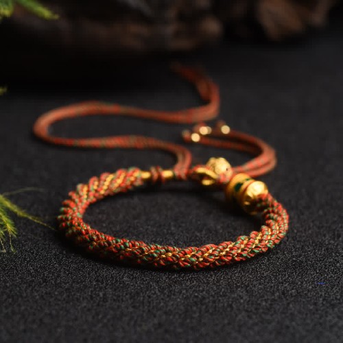 Tibetan Luck Prayer Wheel Bead Bracelet