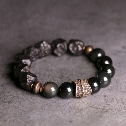 Natural Garnet Pink Crystal Love Bracelet