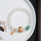 White Agate Red Agate Money Bag Fu Character Bracelet White Agate Red Agate Money Bag Fu Character Bracelet