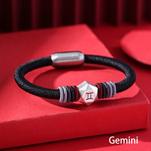 999 Sterling Silver Zodiac Blessing Handmade String Bracelet 999 Sterling Silver Zodiac Blessing Handmade String Bracelet