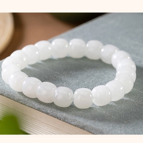 Hetian White Jade Happiness Blessing Bracelet Hetian White Jade Happiness Blessing Bracelet