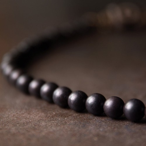 Ebony Wood Dzi Bead Protection Bracelet Ebony Wood Dzi Bead Protection Bracelet
