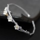 925 Sterling Silver Plum Flower Blessing Adjustable Bangle 925 Sterling Silver Plum Flower Blessing Adjustable Bangle
