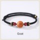 Natural Peach Wood Chinese Zodiac Cinnabar Wealth Bracelet