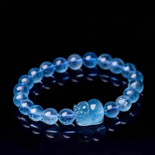 Natural Aquamarine Pixiu Serenity Bracelet Natural Aquamarine Pixiu Serenity Bracelet