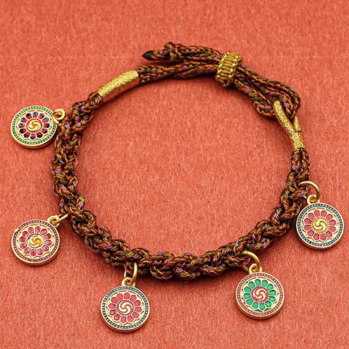 Tibetan Five God of Wealth Thangka Luck Bracelet Tibetan Five God of Wealth Thangka Luck Bracelet