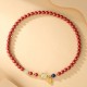 925 Sterling Silver Cinnabar Fu Character Blessing Bracelet 925 Sterling Silver Cinnabar Fu Character Blessing Bracelet