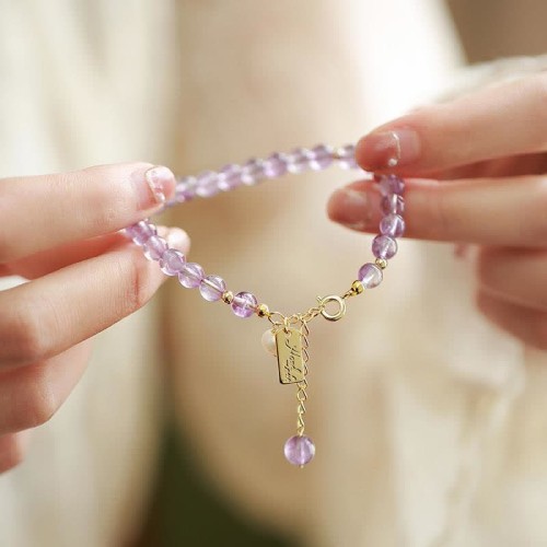 Natural Amethyst Stress-Relief Bracelet