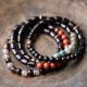 Ebony Wood Red Jasper Moss Agate Peace Bracelet Ebony Wood Red Jasper Moss Agate Peace Bracelet