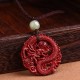 Dragon Cinnabar Hetian Jade Wealth Necklace Dragon Cinnabar Hetian Jade Wealth Necklace