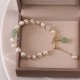 Pearl Green Strawberry Quartz Healing Bracelet