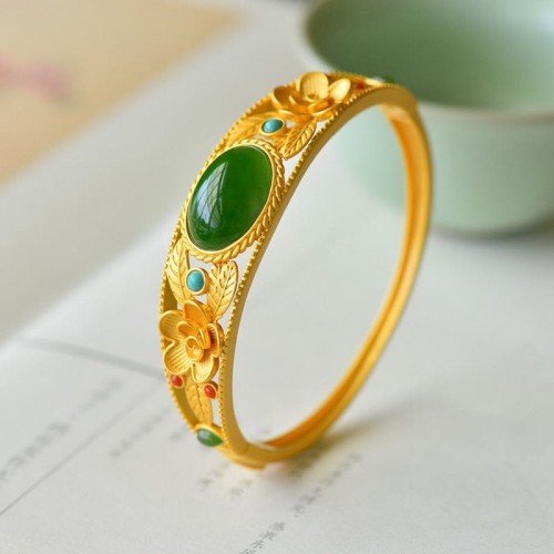 Cyan Jade White Jade Harmony Luck Bracelet Cyan Jade White Jade Harmony Luck Bracelet