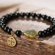 Black Obsidian Hetian Jade Gourd Strength Bracelet Black Obsidian Hetian Jade Gourd Strength Bracelet