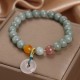 Natural Jade Strawberry Quartz Peace Buckle Prosperity Bracelet Natural Jade Strawberry Quartz Peace Buckle Prosperity Bracelet