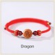 Natural Peach Wood Chinese Zodiac Cinnabar Wealth Bracelet
