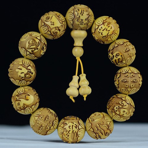 Chinese Zodiac Rosewood PiXiu Carved Bracelet Chinese Zodiac Rosewood PiXiu Carved Bracelet
